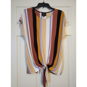 Striped tie tee